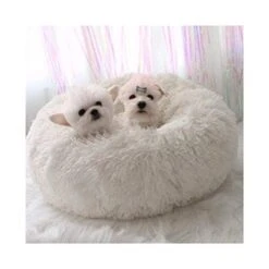 YangYan Super Soft Dog Bed Round Washable Long Plush Dog Kennel Cat House Velvet Mats Sofa For Dog Chihuahua Dog Basket Pet Bed (Color : Rainbow, Size : 70cm) -Zoomie Shop 41C2T5LEIZL 1