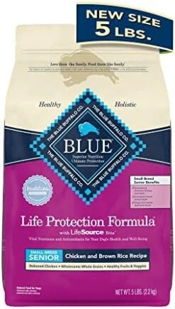 Blue Buffalo Life Protection Formula Natural Senior Small Breed Dry Dog Food, Chicken And Brown Rice 15-lb -Zoomie Shop 41CAP4itLlL. AC