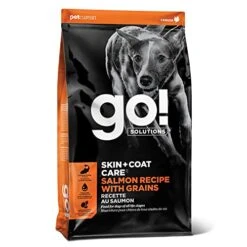GO! SOLUTIONS Skin + Coat Care - Dry Dog Food, 25 Lb - Salmon Recipe With Grains For All Life Stages - Complete + Balanced Nutrition For Dogs