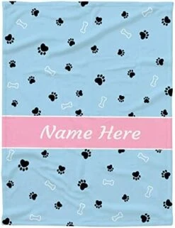 Dachshund Dog Blanket Personalized Dogs Blanket Puppy Blanket,Dog Gift For Dog Lovers Mom Dad Cute Dog Paw Prints Soft Flannel Throw Blanket For Bed Sofa Travel Extra Small 40"x30" For Pet -Zoomie Shop 41D9VNTxm7L. AC