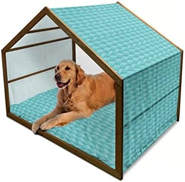 Ambesonne Food Wooden Dog House, Repetitive Pattern With Outline Fruits And Vegetables, Indoor & Outdoor Portable Dog Kennel With Pillow And Cover, X-Large, Pale Orange Pale Yellow 15 Ambesonne Food Wooden Dog House, Repetitive Pattern With Outline Fruits And Vegetables, Indoor & Outdoor Portable Dog Kennel With Pillow And Cover, X-Large, Pale Orange Pale Yellow - Image 15