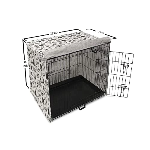 Lunarable Soda Dog Crate Cover, Fast Food Burger Pizza Hot Dog Junk Unhealthy Meal Menu Wings Restaurant, Easy To Use Pet Kennel Cover For Small Dogs Puppies Kittens, 22 Inch, Charcoal Grey And White 6 Lunarable Soda Dog Crate Cover, Fast Food Burger Pizza Hot Dog Junk Unhealthy Meal Menu Wings Restaurant, Easy To Use Pet Kennel Cover For Small Dogs Puppies Kittens, 22 Inch, Charcoal Grey And White - Image 6