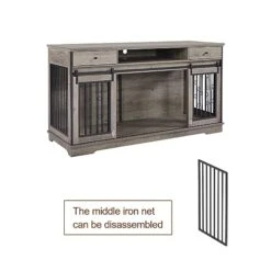 Tmsan Large Dog Crate Furniture, 66" Heavy Duty Wood Dog Kennel With Divider & Drawers, Indoor Dog House Cage For 2 Medium Dogs, End Table TV Stand 9 Tmsan Large Dog Crate Furniture, 66" Heavy Duty Wood Dog Kennel With Divider & Drawers, Indoor Dog House Cage For 2 Medium Dogs, End Table TV Stand -Zoomie Shop 41DZh9lik9L