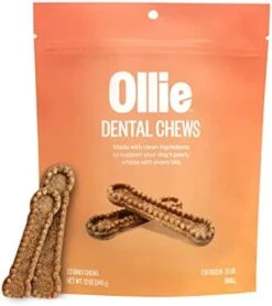 Ollie Dental Chews For Dogs Large- Dog Breath Treats - Dog Teeth Cleaning Treat - Dental Sticks For Dogs - Fresh Breath For Dogs - Dog Dental Chews - Dog Dental Care - 12 Oz. -Zoomie Shop 41Di2yWNWYL. AC