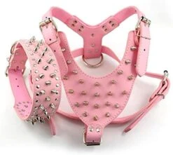 DOILNXH Spiked Studded Dog Collar And Harness Set 7 Colors Leather Collars And Harnesses For Medium Large Dogs Pitbull Mastiff Camouflage Large -Zoomie Shop 41ECQ87kuEL. AC