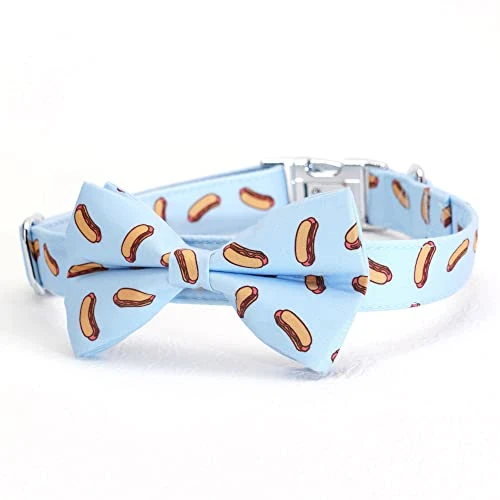 Dog Collar With Bow, Hotdog Dog Bowtie, Bowtie Dog Collar Adjustable Dog Collars For Small Medium Large Dogs And Cats 4 Dog Collar With Bow, Hotdog Dog Bowtie, Bowtie Dog Collar Adjustable Dog Collars For Small Medium Large Dogs And Cats - Image 4