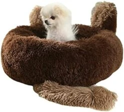 SHRADS Super Soft Pet Bed Kennel Dog Round Cat Winter Warm Sleeping Sofa Long Plush Cute Shape Puppy Cushion Mat Cat Supplies (Small,Leather Pink) -Zoomie Shop 41EeZRJJl L. AC 1