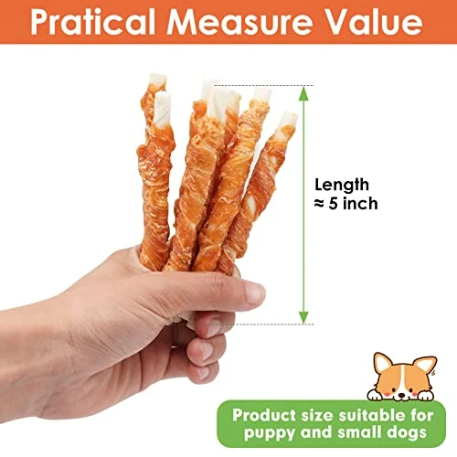 MON2SUN Dog Treats, 5 Inch Rawhide Twist Chicken Hide Sticks, Suitable For Puppy And Small Dogs, 5 Inch (Chicken, Pack Of 40) 2 MON2SUN Dog Treats, 5 Inch Rawhide Twist Chicken Hide Sticks, Suitable For Puppy And Small Dogs, 5 Inch (Chicken, Pack Of 40) - Image 2