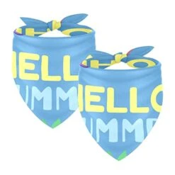 2 Pack Adjustable Dog Bandana,Soft Washable Triangle Bib Hello Summer Cute Food Ice Cream Pineapple Kerchief Scarfs For Small Medium Large Dogs And Cats