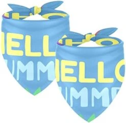 2 Pack Adjustable Dog Bandana,Soft Washable Triangle Bib Hello Summer Cute Food Ice Cream Pineapple Kerchief Scarfs For Small Medium Large Dogs And Cats -Zoomie Shop 41ErGoCFuSL. AC