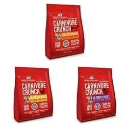 Stella & Chewy's Freeze-Dried Raw Carnivore Crunch Dog Treats (Bundle Of 3, 3.25 Oz. Bags) - Beef, Chicken, Turkey