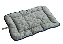 Dog Gone Smart Chenille Dog Sleeper Cushion, Grey W/Blue Trim, 21"X30" Medium