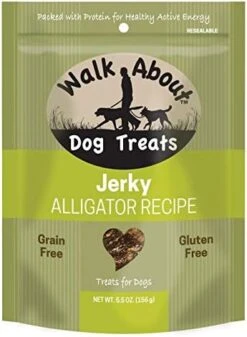 Walk About Pet, WA10016, Dog Jerky Treats, Grain-Free, Gluten-Free, Single Source Protein, Alligator Recipe, Resealable Pouch, 5.5 Ounces -Zoomie Shop 41GmXQqAssL. AC
