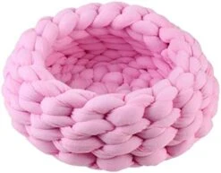 SENERY Soft Pet Bed Round Kennels Handmade Knitting Coarse Wool Dog House Warm Plush Cozy Cat Nest Mat Pad 40CM -Zoomie Shop 41HxizOXvrL. AC