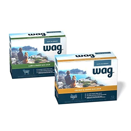 Amazon Brand - Wag Wet Dog Food Topper, Chicken & Lamb Brown Rice Stew In Gravy Variety Pack, 5.3 Oz Pouches (Pack Of 24) 6 Amazon Brand - Wag Wet Dog Food Topper, Chicken & Lamb Brown Rice Stew In Gravy Variety Pack, 5.3 Oz Pouches (Pack Of 24) - Image 6