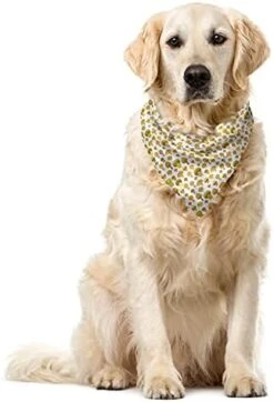 Lunarable Mushroom Dog Bandana, Nature Gifts Food Cartoon, 22" X 22" -Zoomie Shop 41I4JN91QOL. AC 1