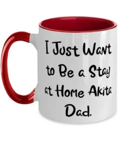GENERIC Surprise Akita Dog Gifts, I Just Want To Be A Stay At Home Akita Dad, Joke Two Tone 11oz Mug For Friends From Friends, Pet Toys, Cat Toys, Dog Toys, Pet Food, Cat Food, Dog Food