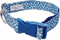 Steel Mill & Co Adjustable Dog Collar With Quick Release Buckle, Heavy Duty Canvas, Cute Floral Dog Collars For Medium And Large Dogs, Summer Garden -Zoomie Shop 41JKWZYgmgL. AC