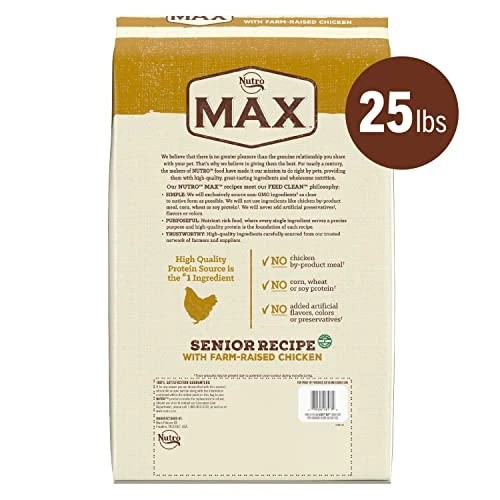 NUTRO MAX Senior Recipe Dry Dog Food With Farm-Raised Chicken, 25 LB Bag 2 NUTRO MAX Senior Recipe Dry Dog Food With Farm-Raised Chicken, 25 LB Bag - Image 2