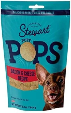 Stewart Freeze Dried Dog Treats, PuffPops Bacon Treats For Dogs, Made In USA With Real Bacon, Natural, Limited Ingredient Bacon Dog Treats, Bacon Cheeseburger Recipe, 5.8 Ounces, Resealable Pouch -Zoomie Shop 41KHt0ifSlL. AC
