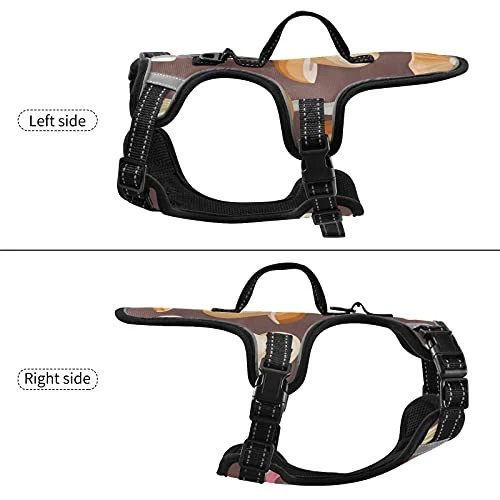 Poeticcity Mushrooms Natural Fungus Mushrooming Organic Food On Brown No Pull Vest Harness, Padded Reflective Adjustable Harnesses For Small To Large Dogs Cats With Leash Clips Easy Control Handle S 3 Poeticcity Mushrooms Natural Fungus Mushrooming Organic Food On Brown No Pull Vest Harness, Padded Reflective Adjustable Harnesses For Small To Large Dogs Cats With Leash Clips Easy Control Handle S - Image 3