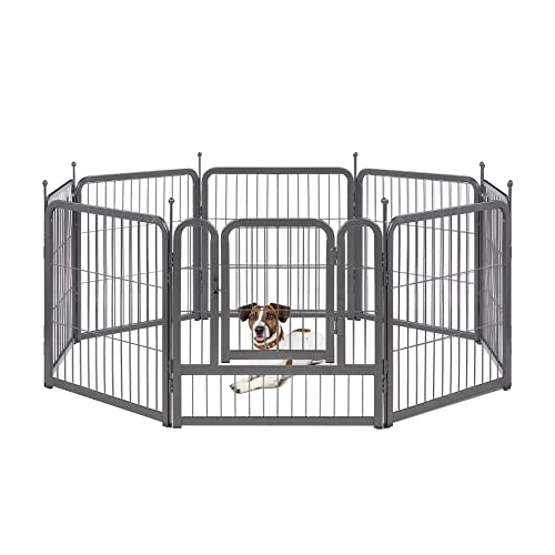 TMEE Dog Playpens 8/16 Panels Dog Pen Outdoor Indoor Dog Fence Exercise Pen 24 Inch Height Pet Play Yard Gate With Doors For Small Dogs/Puppies, Pet Playpen For RV, Camping, Yard, 8 Pcs 1 TMEE Dog Playpens 8/16 Panels Dog Pen Outdoor Indoor Dog Fence Exercise Pen 24 Inch Height Pet Play Yard Gate With Doors For Small Dogs/Puppies, Pet Playpen For RV, Camping, Yard, 8 Pcs