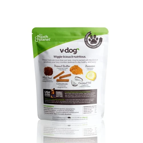 V-dog Soft And Chewy Vegan Wiggle Dog Biscuits - Dog Training Treats - Small, Medium And Large Breeds - Natural Peanut Butter Flavor Superfoods - 10 Ounce - All Natural - Made In The USA 2 V-dog Soft And Chewy Vegan Wiggle Dog Biscuits - Dog Training Treats - Small, Medium And Large Breeds - Natural Peanut Butter Flavor Superfoods - 10 Ounce - All Natural - Made In The USA - Image 2