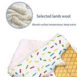 GENERIC Multicolor Soft Warm Pet Fleece Throw For Small Dogs And Cats Cartoon Like Image Of And Melting Ice Cream Cones Super Soft Plush Dog Crate Pad For Travel Or Home Food 14" X 18" -Zoomie Shop 41LxJdnp2gL