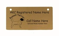 C3841 Russell Terrier Standing Crate Tag Personalized With Your Dog's Name