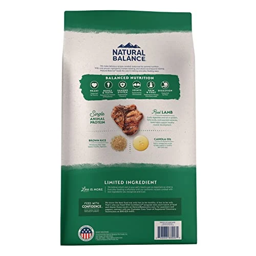 Natural Balance Limited Ingredient Adult Dry Dog Food With Healthy Grains, Lamb & Brown Rice Recipe, 12 Pound (Pack Of 1) 2 Natural Balance Limited Ingredient Adult Dry Dog Food With Healthy Grains, Lamb & Brown Rice Recipe, 12 Pound (Pack Of 1) - Image 2