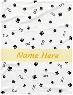 Dachshund Dog Blanket Personalized Dogs Blanket Puppy Blanket,Dog Gift For Dog Lovers Mom Dad Cute Dog Paw Prints Soft Flannel Throw Blanket For Bed Sofa Travel Extra Small 40"x30" For Pet -Zoomie Shop 41MOP9GAd L. AC