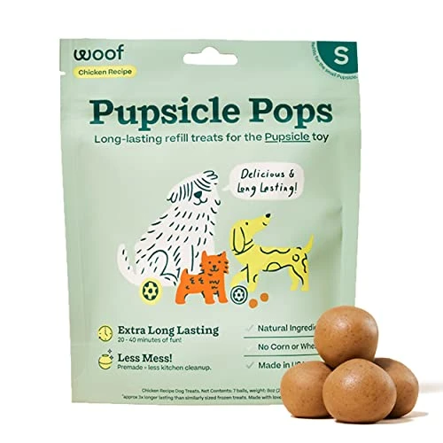 WOOF Pupsicle Pops, Delicious Long Lasting Dog Treats, Refills For The Pupsicle, Pre-Made Dog Treats For Dogs, Natural Ingredients, Low-Mess Chicken Pet Treats - Small Pops - 10 Count 1 WOOF Pupsicle Pops, Delicious Long Lasting Dog Treats, Refills For The Pupsicle, Pre-Made Dog Treats For Dogs, Natural Ingredients, Low-Mess Chicken Pet Treats - Small Pops - 10 Count