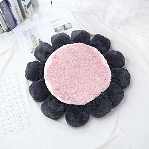 Big Incisors Feeding Mats Dogs, Warm Padded Flower Dog Bed Waterproof Washable Pet House Kennel Round Floor Carpet Crawling Mat-Grey-S Diameter 60cm 3 Big Incisors Feeding Mats Dogs, Warm Padded Flower Dog Bed Waterproof Washable Pet House Kennel Round Floor Carpet Crawling Mat-Grey-S Diameter 60cm - Image 3