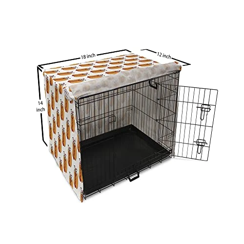 Ambesonne Hot Dog Dog Crate Cover, Cheerful Characterized Food With Eyes And Smiling Frankfurter, Easy To Use Pet Kennel Cover For Small Dogs Puppies Kittens, 18 Inch, Apricot Vermilion 6 Ambesonne Hot Dog Dog Crate Cover, Cheerful Characterized Food With Eyes And Smiling Frankfurter, Easy To Use Pet Kennel Cover For Small Dogs Puppies Kittens, 18 Inch, Apricot Vermilion - Image 6