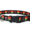 Dog Collar | I Love Burkina Faso | Hearts | Great For National Holidays, Special Events, Festivals, Parades | Made In USA | XSmall Small Medium Large XLarge