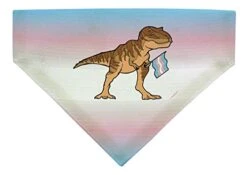 Trans Flag Gifts T-Rex Trans Flag Pet Collar Scarf Bib For Medium To Larger Dogs