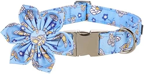 Lionet Paws Dog Collar With Bowtie - Cute Cotton Bowtie Dog Collar With Metal Buckle For Small Dog Girl Boy Gift, S, Neck 10-16in 11 Lionet Paws Dog Collar With Bowtie - Cute Cotton Bowtie Dog Collar With Metal Buckle For Small Dog Girl Boy Gift, S, Neck 10-16in - Image 11