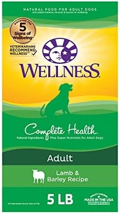 Wellness Complete Health Dry Dog Food With Grains, Made In USA With Real Meat & Natural Ingredients, All Breeds, Adult Dogs (Lamb & Barley, 30-lb) – With Nutrients For Immune, Skin, & Coat Support 12 Wellness Complete Health Dry Dog Food With Grains, Made In USA With Real Meat & Natural Ingredients, All Breeds, Adult Dogs (Lamb & Barley, 30-lb) – With Nutrients For Immune, Skin, & Coat Support - Image 12