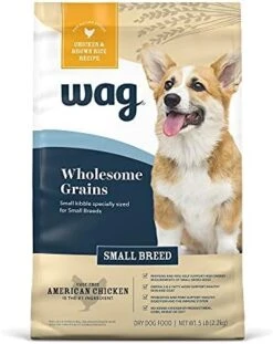 Amazon Brand – Wag Small Breed Dry Dog Food, Chicken And Brown Rice, 5 Lb Bag -Zoomie Shop 41PjZ0edYLS. AC