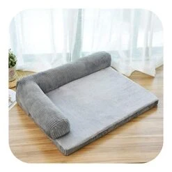 Big Incisors Dog Bowls Mat Large， Removable Soft Pet Dog Sleeper Sofa Bed Winter Warm Tower Rest House Lounger Pets Mat Nest Large XL Dogs Mattress S/M/L/XL-grey-90x70x15cm