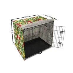 Lunarable Fruit Dog Crate Cover, Repetitive Pattern Of Pear And Apple Branches With Leaves Blooming Organic Foods, Easy To Use Pet Kennel Cover For Small Dogs Puppies Kittens, 18 Inch, Multicolor -Zoomie Shop 41QKupsNffL