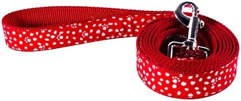 Steel Mill & Co Cute 6ft Long Dog Leash, Heavy Duty Canvas, 6 Foot Lead For Small And Medium Dogs, Paws And Dots (Red) 6 Steel Mill & Co Cute 6ft Long Dog Leash, Heavy Duty Canvas, 6 Foot Lead For Small And Medium Dogs, Paws And Dots (Red) - Image 6