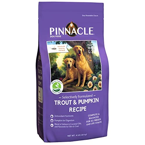 Pinnacle Trout & Pumpkin Dry Dog Food 4 Lb, Infused With Broth 1 Pinnacle Trout & Pumpkin Dry Dog Food 4 Lb, Infused With Broth