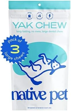 Native Pet Yak Chews For Dogs (Bulk Size - 15 Small Chews) - Pasture-Raised And Organic Himalayan Churpi Chew. Long Lasting, Low Odor, And Protein Rich Reward Treat. -Zoomie Shop 41QgiSdsTDL. AC