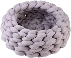 SENERY Soft Pet Bed Round Kennels Handmade Knitting Coarse Wool Dog House Warm Plush Cozy Cat Nest Mat Pad 40CM -Zoomie Shop 41Qj1yj0XeL. AC
