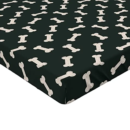 Lunarable Dog Bone Fitted Sheet Set, Simplistic Doodle Dog Food Bone Background Canine Animal Care Theme, Decorative Bedding All-Round Elastic Pocket 2 Pcs, Full Size, Ivory And Charcoal Grey 3 Lunarable Dog Bone Fitted Sheet Set, Simplistic Doodle Dog Food Bone Background Canine Animal Care Theme, Decorative Bedding All-Round Elastic Pocket 2 Pcs, Full Size, Ivory And Charcoal Grey - Image 3