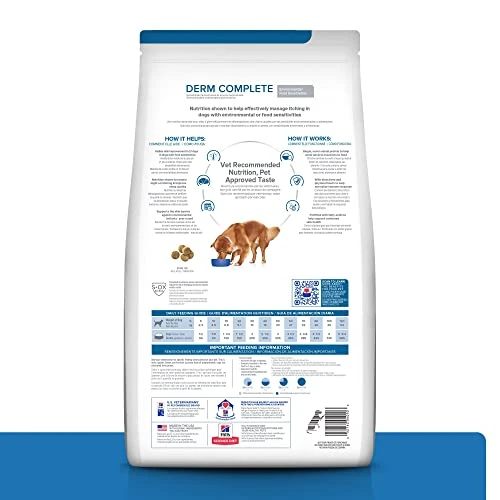 Hill's Prescription Diet Derm Complete Skin & Food Sensitivities Dry Dog Food, Veterinary Diet, 6.5 Lb. Bag 2 Hill's Prescription Diet Derm Complete Skin & Food Sensitivities Dry Dog Food, Veterinary Diet, 6.5 Lb. Bag - Image 2