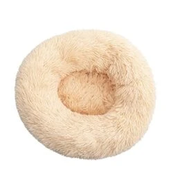 UNOVAP Pet Mat Donut Furry Pet Bed Round Mat Small Medium-Sized Animals Sleep With The Mat (Color : Apricot, Size : S 40CM)