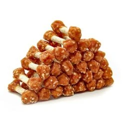 MON2SUN Dog Treats, 16oz Mini Rawhide Dog Chews, Chicken Dumbbells With Rice For Small Dogs & Toy Breed, Promotes Dental Health (2.5 Inch 30 Count)