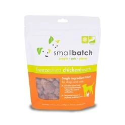 Smallbatch Pets Premium Freeze-Dried Chicken Heart Treats For Dogs And Cats, 3.5 Oz, Made And Sourced In The USA, Single Ingredient, Humanely Raise Meat, No Preservatives Or Anything Artificial Ever